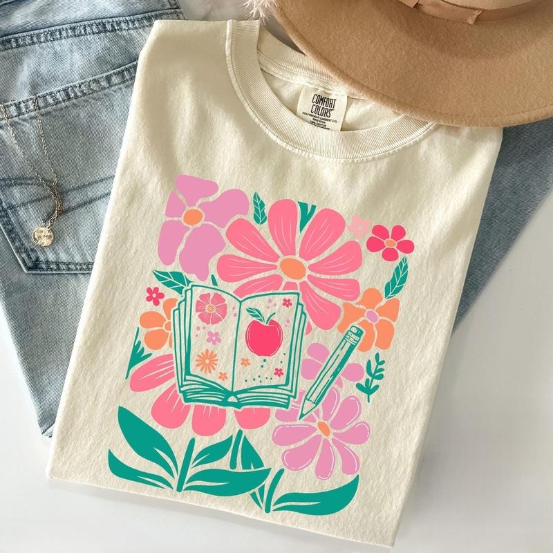 Comfort Colors Teacher Shirt, Retro Teacher Flower Shirt, Teacher Life T-Shirt for Teach Appreciation, Back To School,...