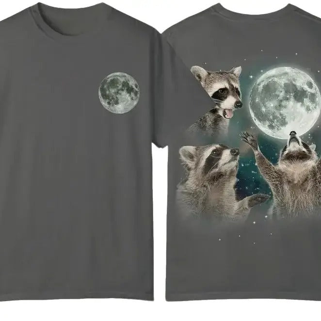 Comfort Colors, Three Raccoons Vintage Graphic Shirt, Funny Raccoon Gift, Raccoon Moon Hoodie, Sweatshirt | GrindPrints.com
