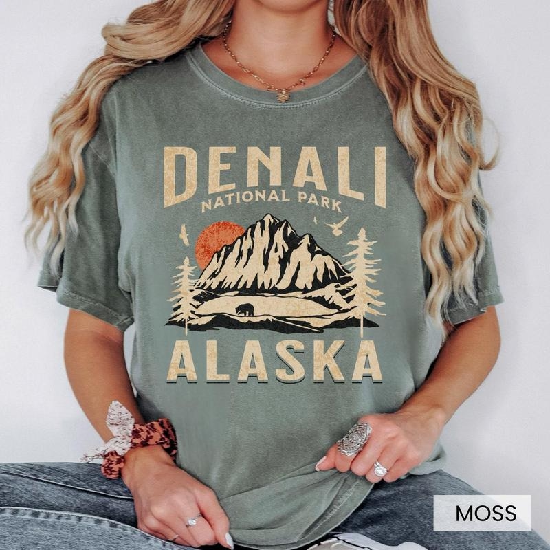Comfort color Denali National Park Shirt, Alaska Gift Souvenir, Mountain, Camping, Hiking, Adventure, Outdoor, Nature...