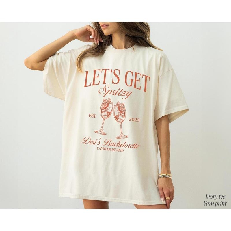 Comfort color Let's Get Spritzy Bachelorette Shirt, Aperol Spritz Shirt, Aperol Club Shirt, Custom Girls Club Shirt,...