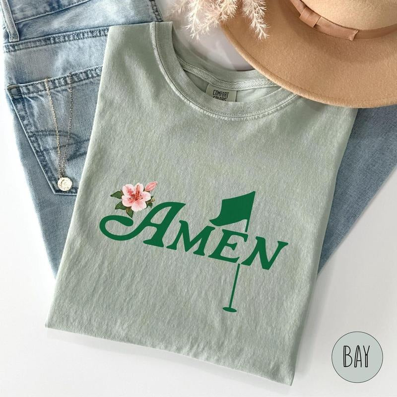 Comfort color Masters Golf Amen Shirt Azalea Pink Golf Tournament Shirt Gift Golf Birthday Party Shirt Golf Par Tee Shirt...