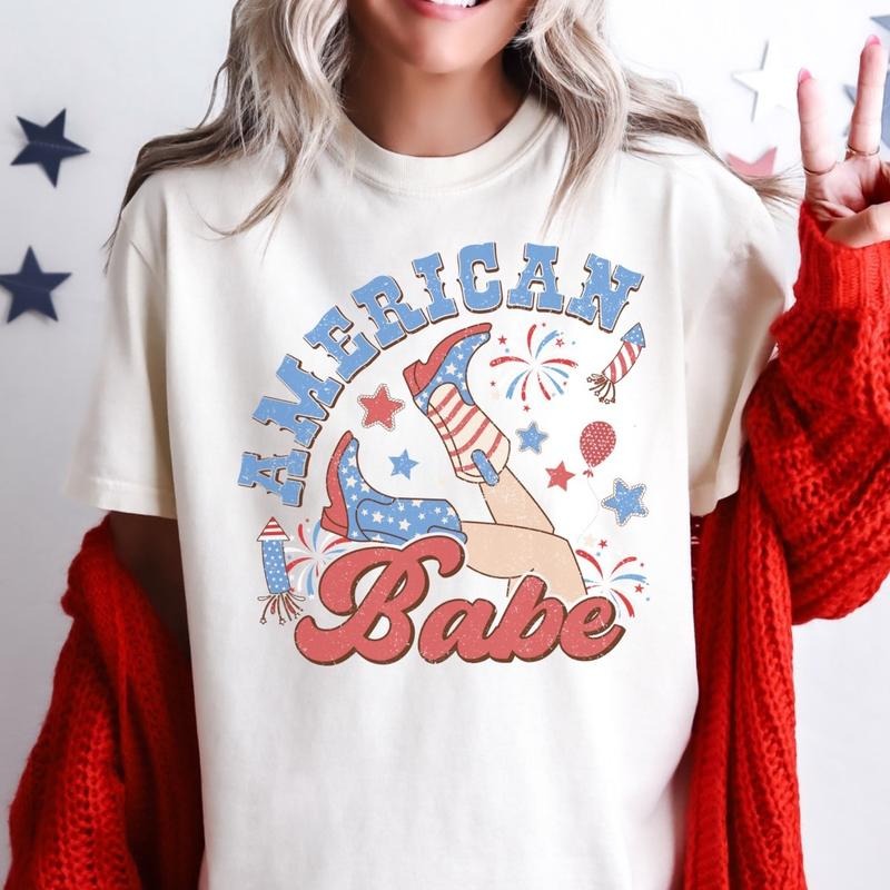 Comfort colors American Babe short sleeve casual cotton graphic tshirt Hoodie, Sweatshirt | GrindPrints.com