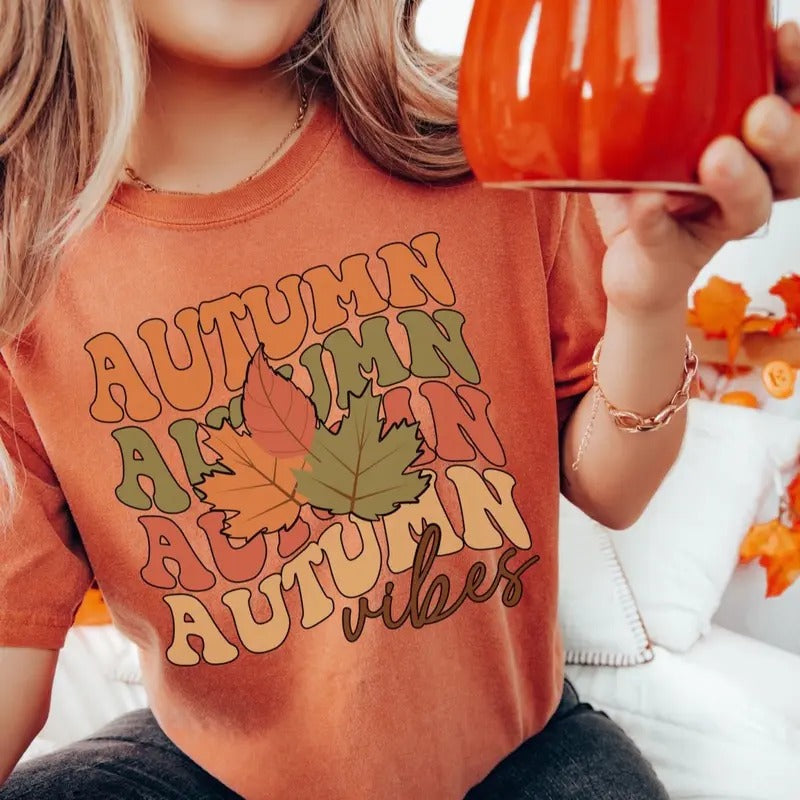 Comfort colors Autumn Vibes Short sleeve casual cotton graphic tshirt Hoodie, Sweatshirt | GrindPrints.com