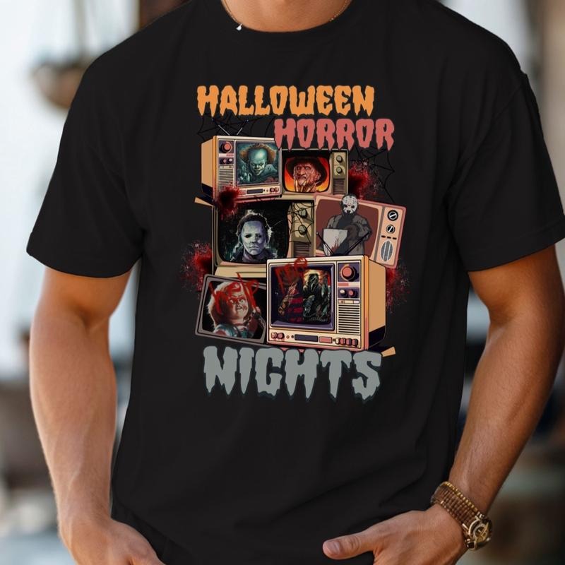 Comfort colors Halloween Horror Nights short sleeve casual cotton graphic tshirt Hoodie, Sweatshirt | GrindPrints.com