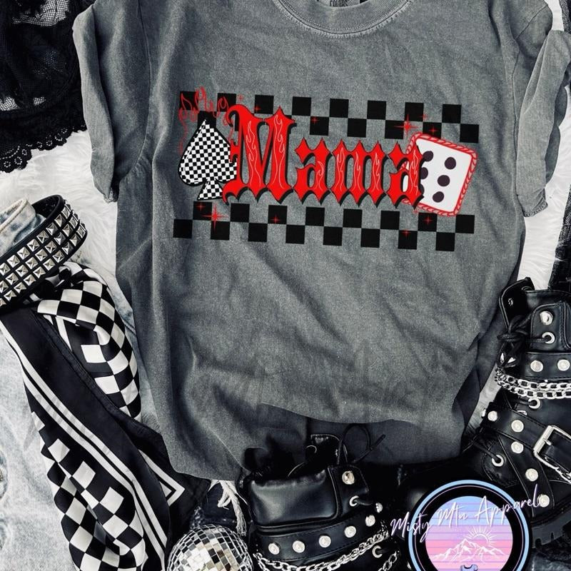 Comfort colors Western Mama Graphic Tee - Womens short sleeve casual cotton graphic tshirt