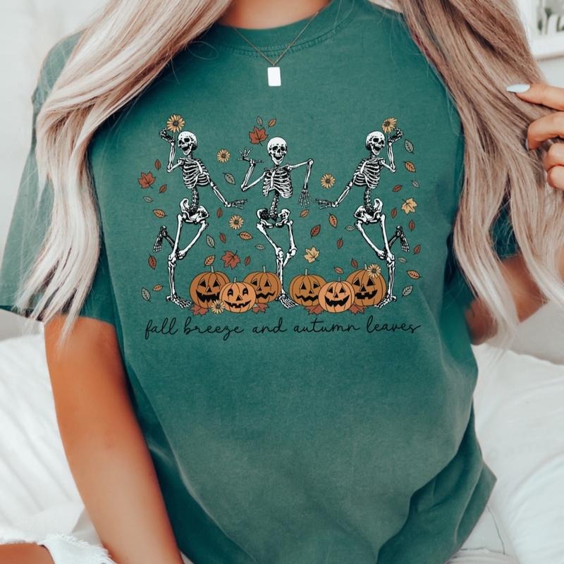 Comfort colors fall breeze and autumn leaves short sleeve casual cotton graphic t-shirt Hoodie, Sweatshirt | GrindPrints.com