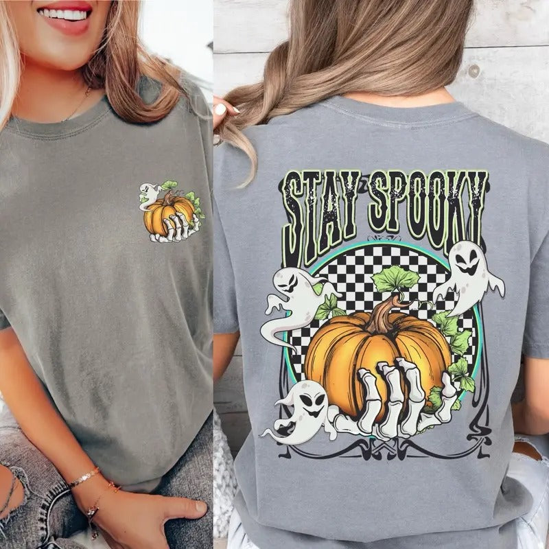 Comfort colors stay spooky short sleeve casual cotton graphic tshirt Hoodie, Sweatshirt | GrindPrints.com