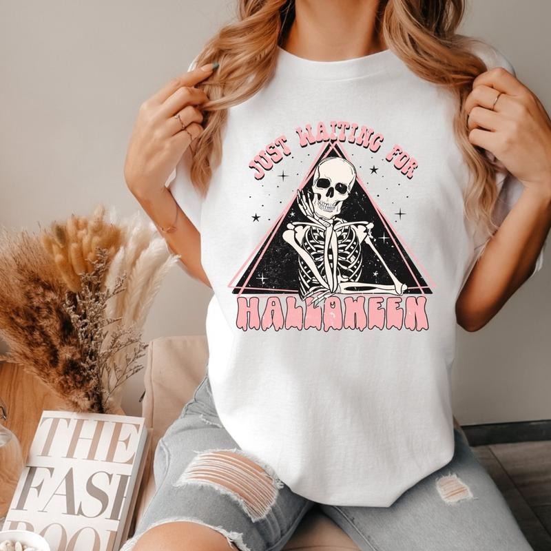Comfort Colors Waiting Halloween Short Sleeve Casual Cotton T-Shirts, Hoodie, Sweatshirt