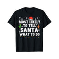 Comfortable Cotton Christmas Likely Tell Santa What To Do Xmas Men's T-shirt, Casual Round Neck Short Sleeve, Four...