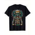Comfortable and breathable outdoor men's clothing quality materials, Aztec jaguar warrior Aztec culture Mayan indigenous...