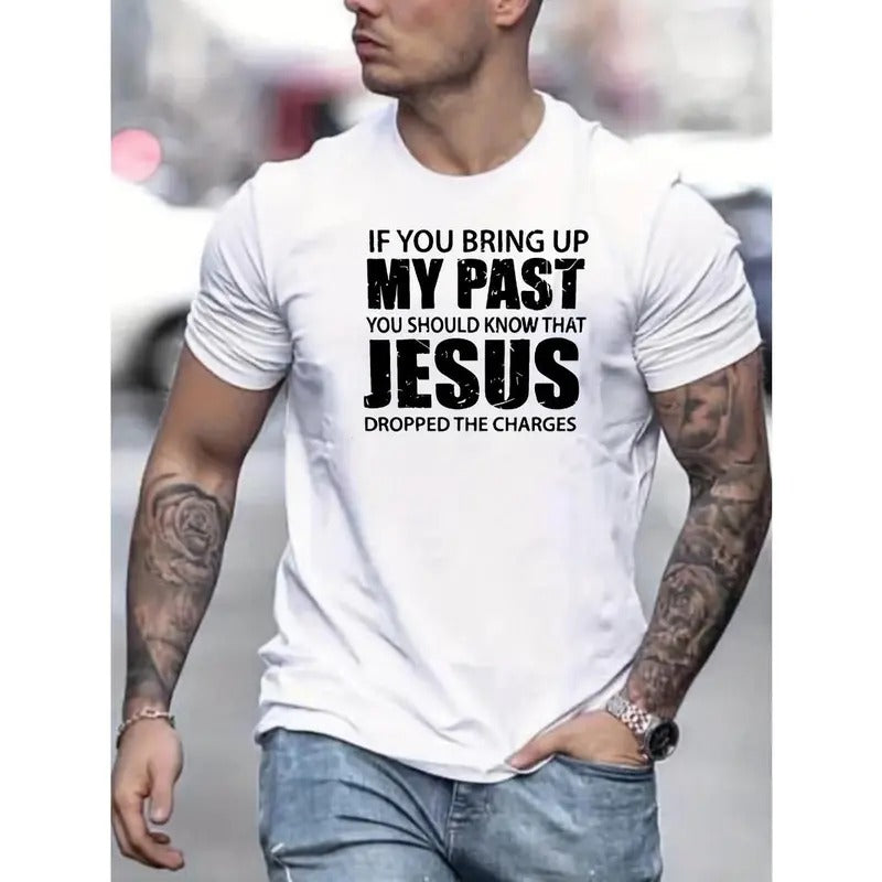Comfy Christian Slogan Graphic Tee - Men's Slightly Stretch Print T-shirt for Summer Outfits Made in USA Hoodie, Sweatshirt