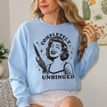 Completely Unhinged Funny Sweatshirt Casual Street Style Fleece Fabric Crewneck Pullover Sweatshirt Tops Trendy for Women...