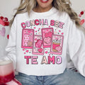 Concha See Te Amo Sweatshirt, Mexican Valentine Shirt, Cafecito Y Chisme Valentine's Day Sweater, Concha Valentine's Day,...