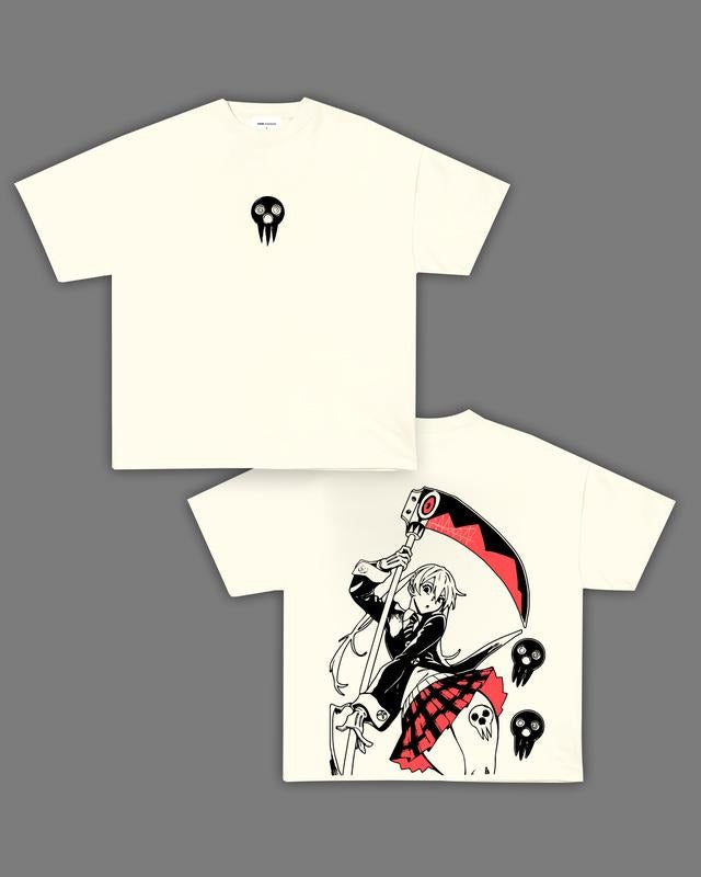 Connor Maka Albarn x Soul Eater Anime Double Printed Vintage Tee Unisex Oversize Heavyweight Cotton T-shirt for Anime...