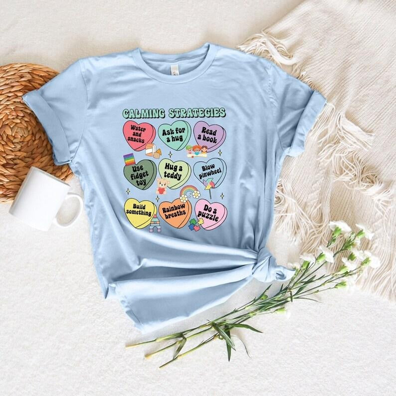 Conversation Hearts Shirt Autism Calming Strategies Puzzle Shirt Autism Awareness Autism Mom Support T-Shirts, Hoodie, Sweatshirt