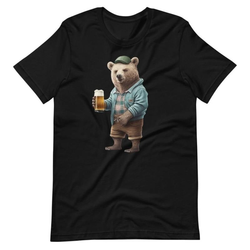 Cool Beer Bear Shirt, Beer Shirt, Vintage Bear. Bear Shirt, Beer shirt made in usa Hoodie, Sweatshirt | GrindPrints.com