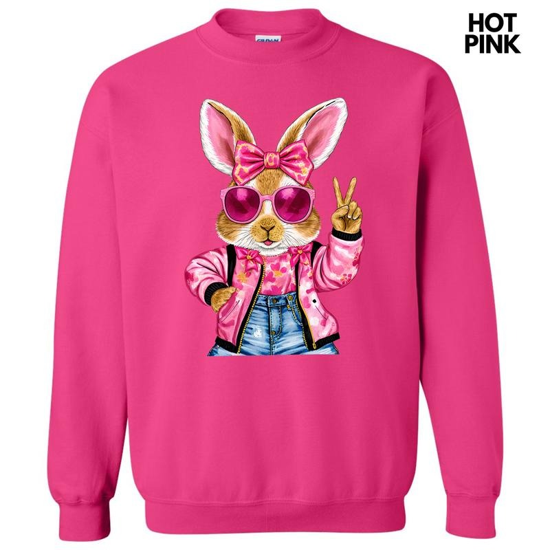 Cool Girl Bunny Sweatshirt 'NLB' T-Shirts, Hoodie | GrindPrints.com