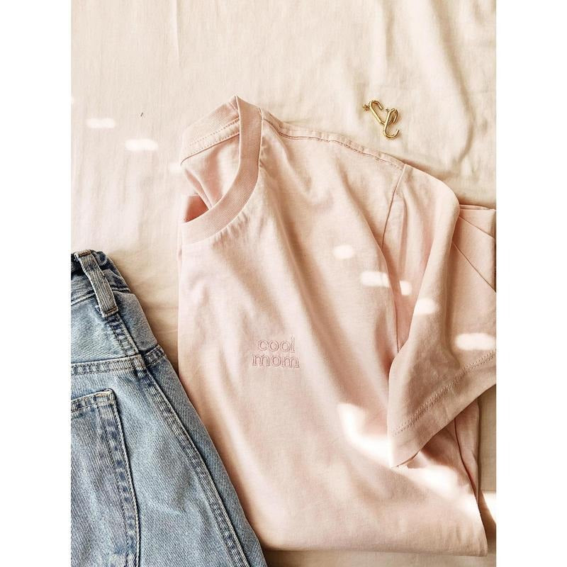 Cool Mom Embroidered T-shirt, Mama Shirt, Mother's Day Gift, Mama Shirt, Mom t-shirt, Embroidered mama shirt, Baby...