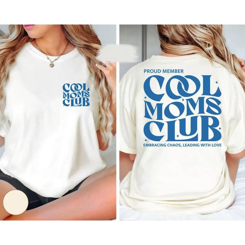 Cool Moms Club Two Sides Tshirt Sweatshirt, Mom To Be Shirt, Cool Mommy Sweatshirt, Unisex Sweater Pullover Tee Hoodie