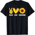 Cool Sunflower Art For Men Hippie Peace Love Sunshine T-Shirt Made in USA Hoodie, Sweatshirt | GrindPrints.com