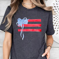 Coquette 4th of July Shirt, American Flag Shirt, USA T shirt, Women's Shirt, Retro 4th of July Shirt, Coquette Bow Tee...