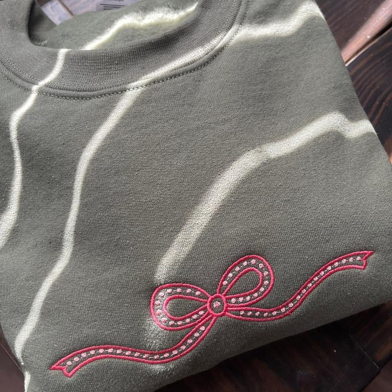 Coquette Aesthetic Sweatshirt Embroidered Sweatshirt T-Shirts, Hoodie | GrindPrints.com