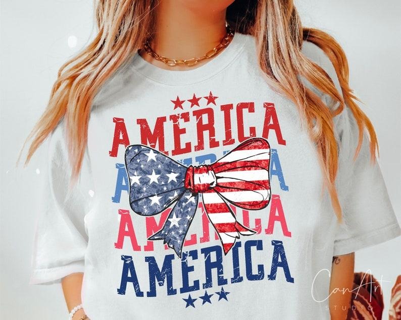 Coquette American Flag, 4th Of July, Fourth Of July Print T-Shirt Hoodie, Sweatshirt | GrindPrints.com