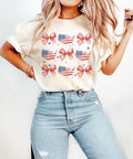 Coquette American Flag, Coquette Bow, 4th of July sublimation, America Tshirt Hoodie, Sweatshirt | GrindPrints.com