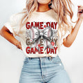 Coquette Baseball T-Shirt, Game Day Baseball T-Shirt, Baseball Mama Bow T-Shirt, Glitter, Leopard Print, Baseball Mom...