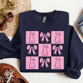 Coquette Bow Bunny Sweatshirt, Cute Easter Sweatshirt, Happy Easter Day Gift, Coquette Women Shirt, Easter Gift Hoodie
