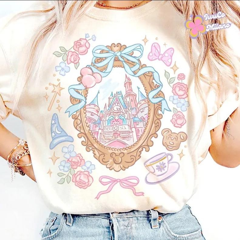 Coquette Bow Castle Shirt,Birthday Girl Shirt, Fantasia Baby Tee, family matching outfits, summer vacation outfits...