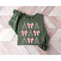 Coquette Bow Christmas Sweatshirt, Christmas Tree Shirt,  Christmas Sweatshirt, Girly Christmas Sweater, Coquette Bow...