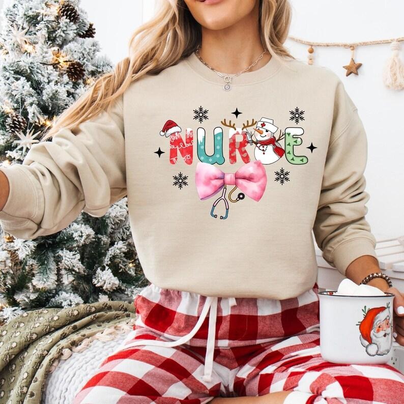 Coquette Bow Nurse Funny Santa Nurse ICU ER Rn Nurse Nurse Life Nurse T-Shirts, Hoodie, Sweatshirt