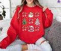 Coquette Bow Sweatshirt, Cute Red Ribbon Santa Sweatshirt, Merry Christmas Bows Sweater, Christmas Gift, Gift For Women...