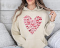 Coquette Bow Valentine's Day Sweatshirt, Pink Bow Heart Valentine Hoodie, Pink Bow Valentines Day Gift, Unisex Crewneck...