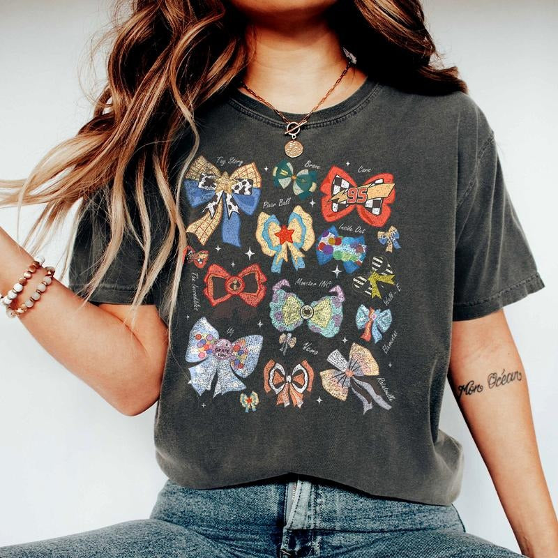 Coquette Bows Movies T-shirt, Inside Out, Monster Inc, Cars, Resort Family Trip Hoodie, Sweatshirt | GrindPrints.com