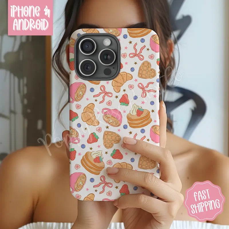 Coquette Breakfast Phone Case Mag Safe Compatible Magnetic Tough Cases T-Shirts, Hoodie, Sweatshirt | GrindPrints.com