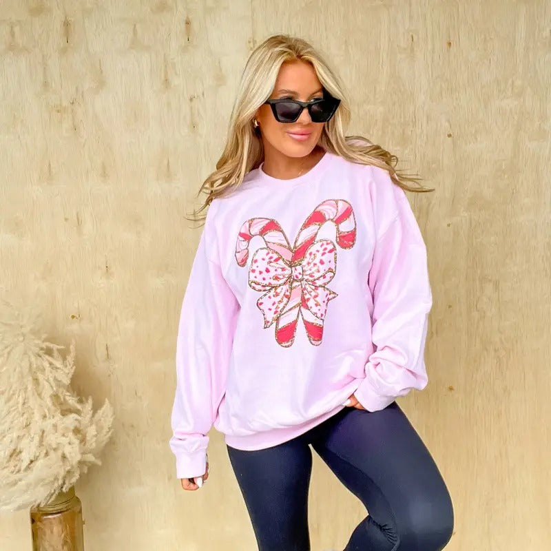 Coquette Candy Cane Graphic Top T-Shirts, Hoodie, Sweatshirt | GrindPrints.com