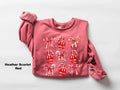 Coquette Christmas Candy Sweatshirt, Christmas Shirt, Candy Cane Bow Sweatshirt, Merry Christmas Crewneck, Womens...