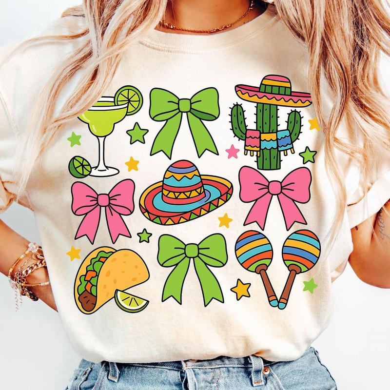 Coquette Cinco De Mayo Tshirt Sweatshirt, Summer 2025, Lets Fiesta, Mexican Fiesta Shirt, Mexican Girly, Unisex Sweater...