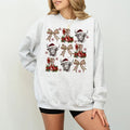 Coquette Cowgirl Christmas Shirt, Christmas Season Sweatshirt, Christmas Highland Cow Bow - Unisex Crewneck Sweatshirt &...
