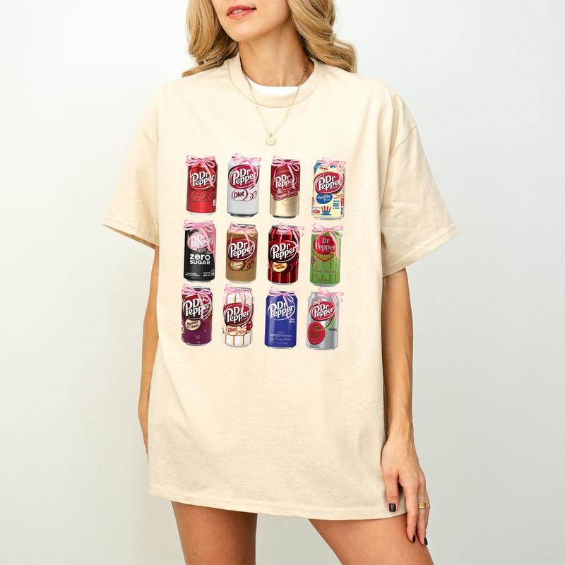 Coquette Dr. Pepper Shirt, Girlie Shirt, Coquette Shirt, Dr Pepper Shirt, Dr Pepper With Pink Bow, Ribbon Shirt, Coquette...