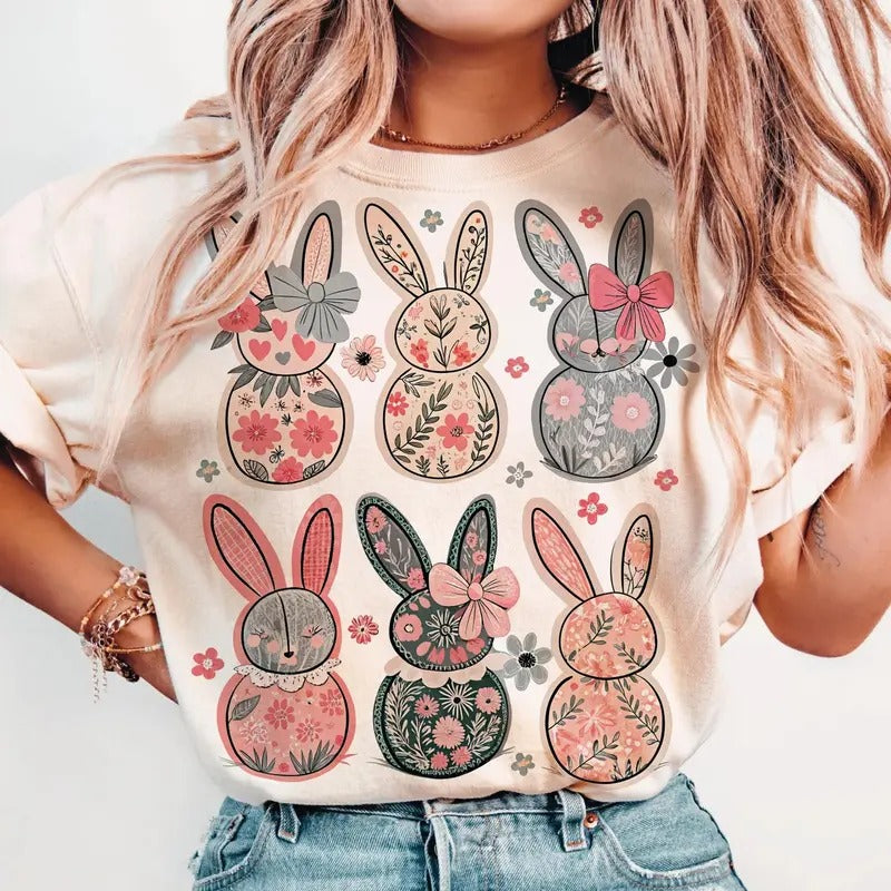 Coquette Easter Bunny Floral DTF Transfers - THIS IS NOT A SHIRT Hoodie, Sweatshirt | GrindPrints.com