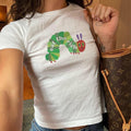 Coquette Eat The Rich Baby Tee,2000s Crop TShirt Y2K,90s Coquette Very Hungry Caterpillar Shirt,Leftist Feminist T-Shirt...