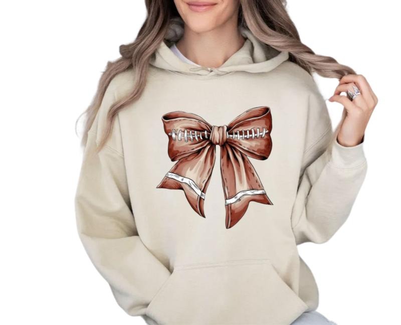 Coquette Football Shirt, Football Bow Sweatshirt, Football Mom Shirt, Game Day Shirt, Fall Football Season Tee, Sports...