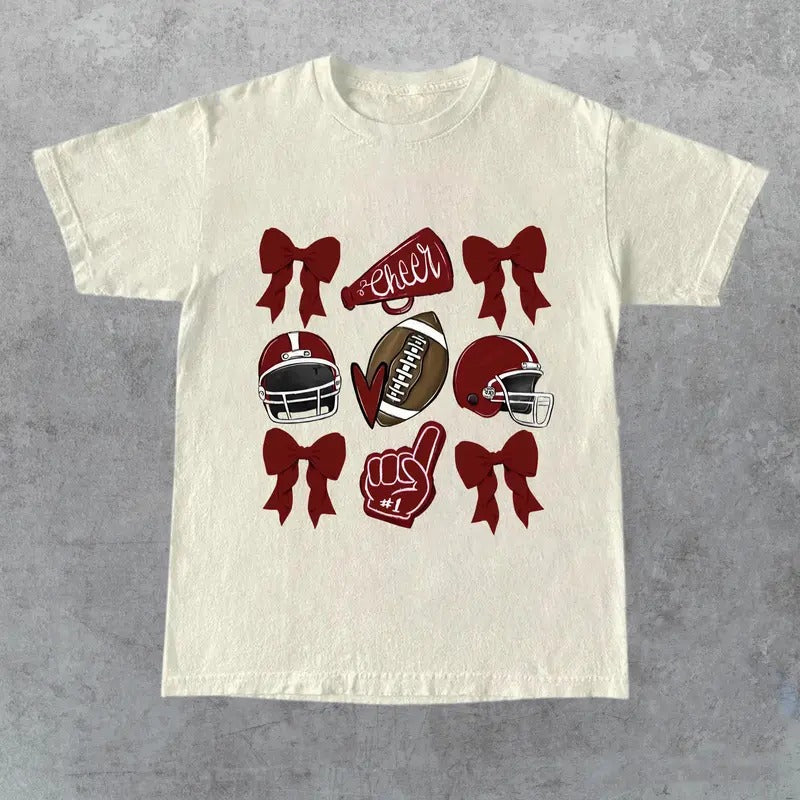 Coquette Game Day Shirt, Football Game Day T-shirt, Coquette Football Shirt, Sports Team Spirit Shirt, Coquette Aesthetic...