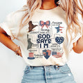 Coquette God Says I Am 4th of July Shirt, 4th of july Tee, Christian 4th of july, America Shirt, Blessed Tee,...
