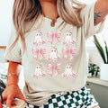 Coquette Halloween Shirt Coquette Pink Bow Ghost Shirts Cute Ghost Pink Coquette Halloween Pink Top Womenswear T-Shirts, Hoodie, Sweatshirt
