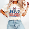 Coquette Jesus 2024 Make America Believe Again, Jesus, Christian 4th of july, America, Independence Day Hoodie, T-shirt...