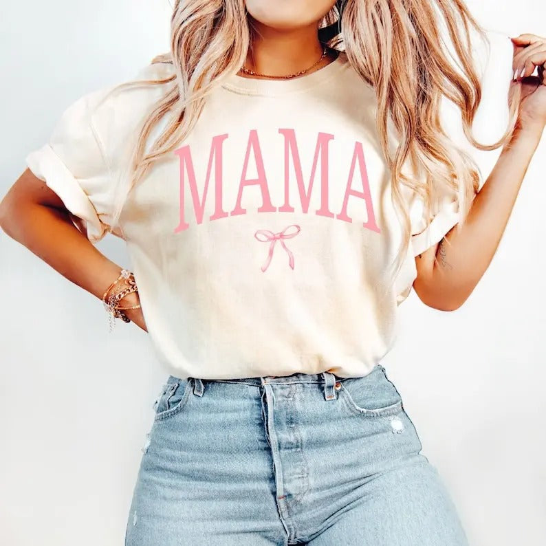 Coquette Mama Shirt Coquette Bow Mom Girly Mama T-Shirts, Hoodie, Sweatshirt